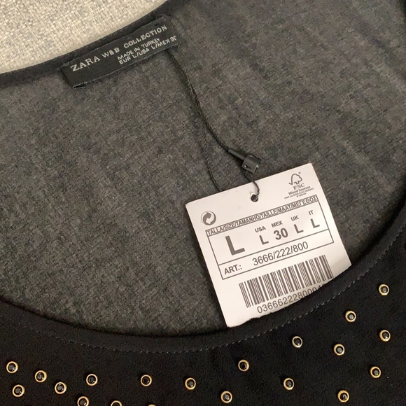 NWT ZARA EMBELLISHED TOP - Picture 4 of 5